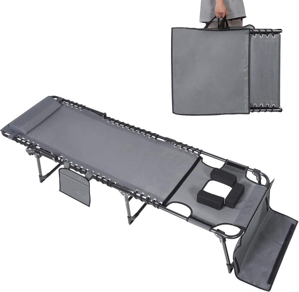 MUPATER Patio Chaise Lounge Chair for Outdoor with Face Hole, 4-Fold Adjustab...