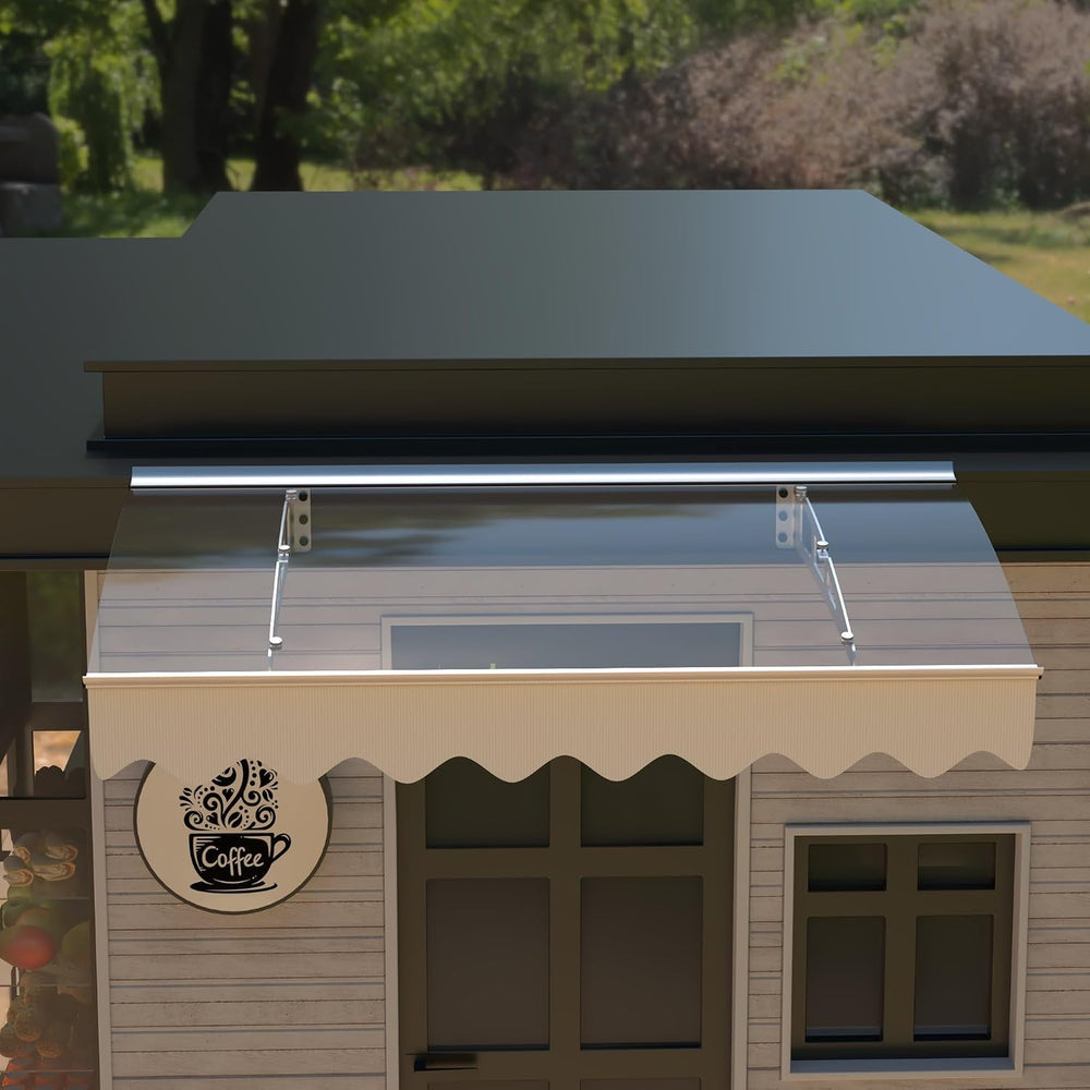 47" x 34" Window Awning Door Entrance Canopy, Aluminum Alloy Bracke...