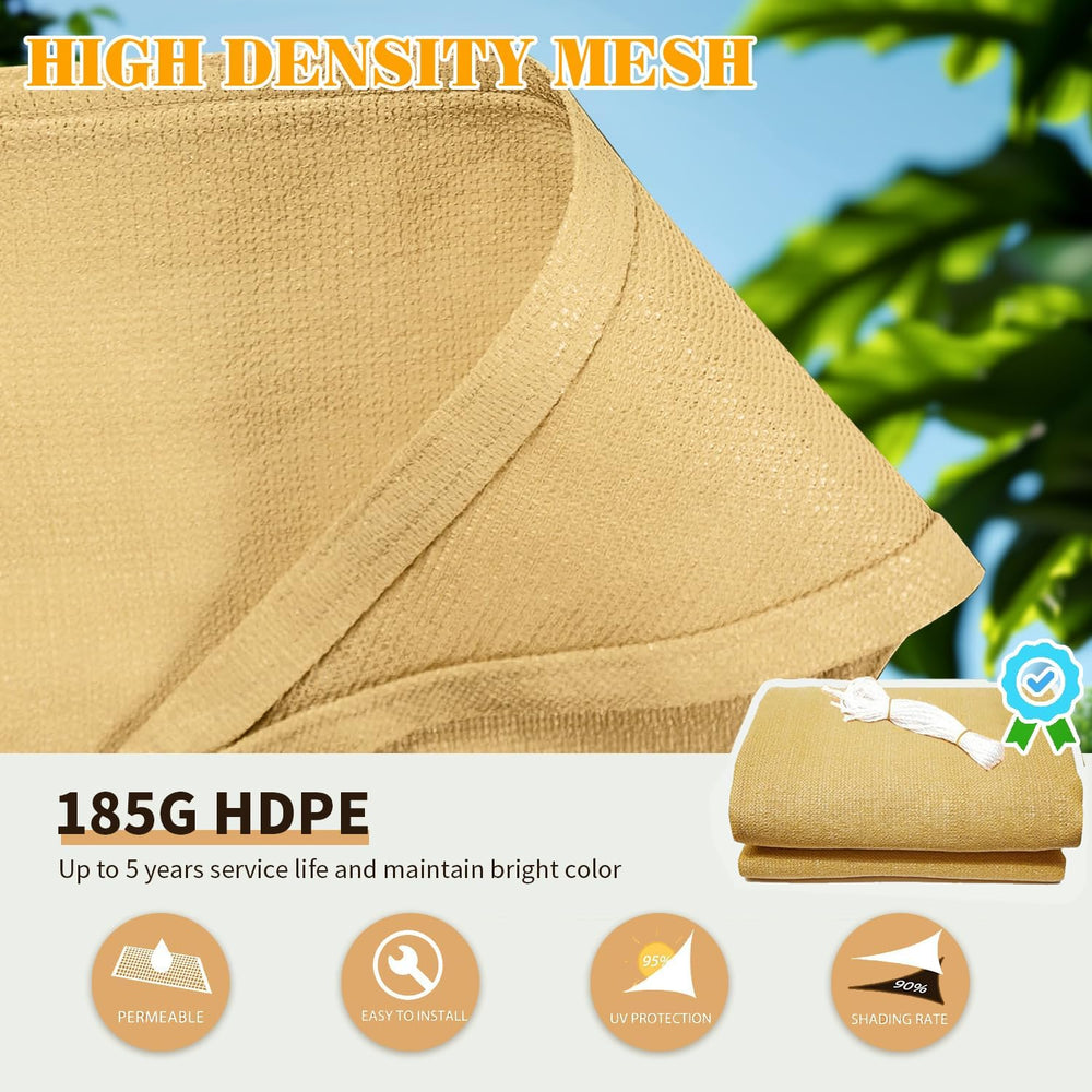 16'x20' Sun Shade Sail Rectangle Outdoor UV Block Square Canopy Sunsh...