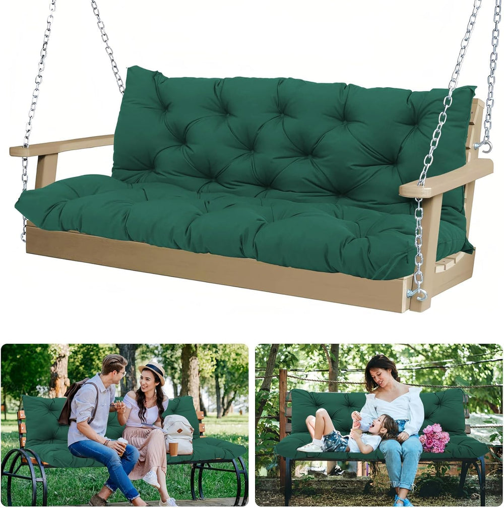 5" Thick Outdoor Porch Swing Cushions 60" Waterproof 3 Seater