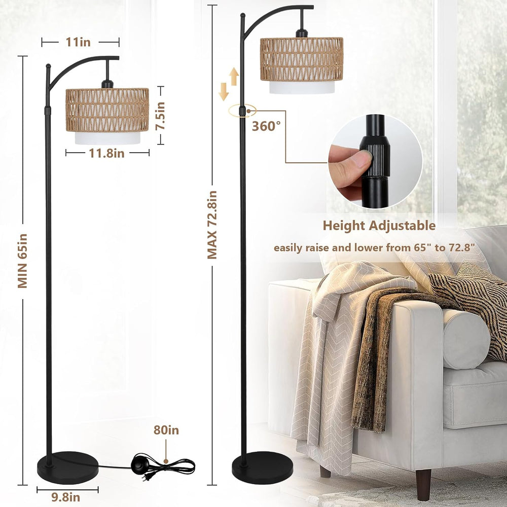 Arc Floor Lamp for Living Room with 3 Color Temperatures, Farmhouse Floor Lam...