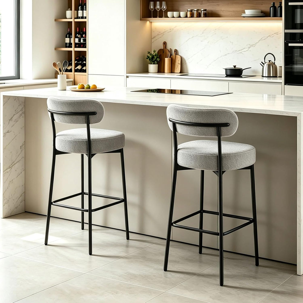 DYHOME Bar Stools Set of 2, 28" Counter Height Bar Stools with Back