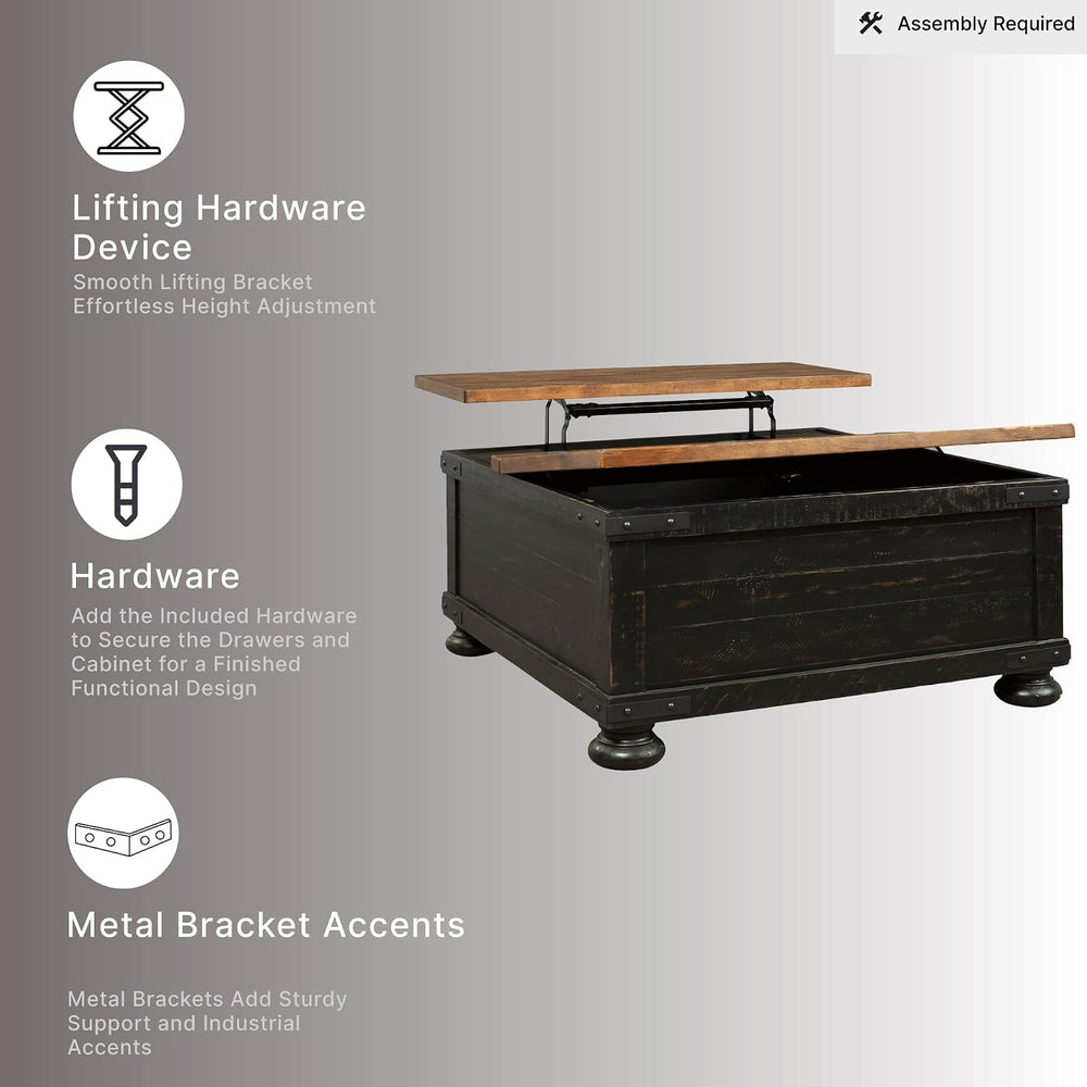 Signature Design by Ashley Lift Top Coffee Table with Storage, Farmhouse