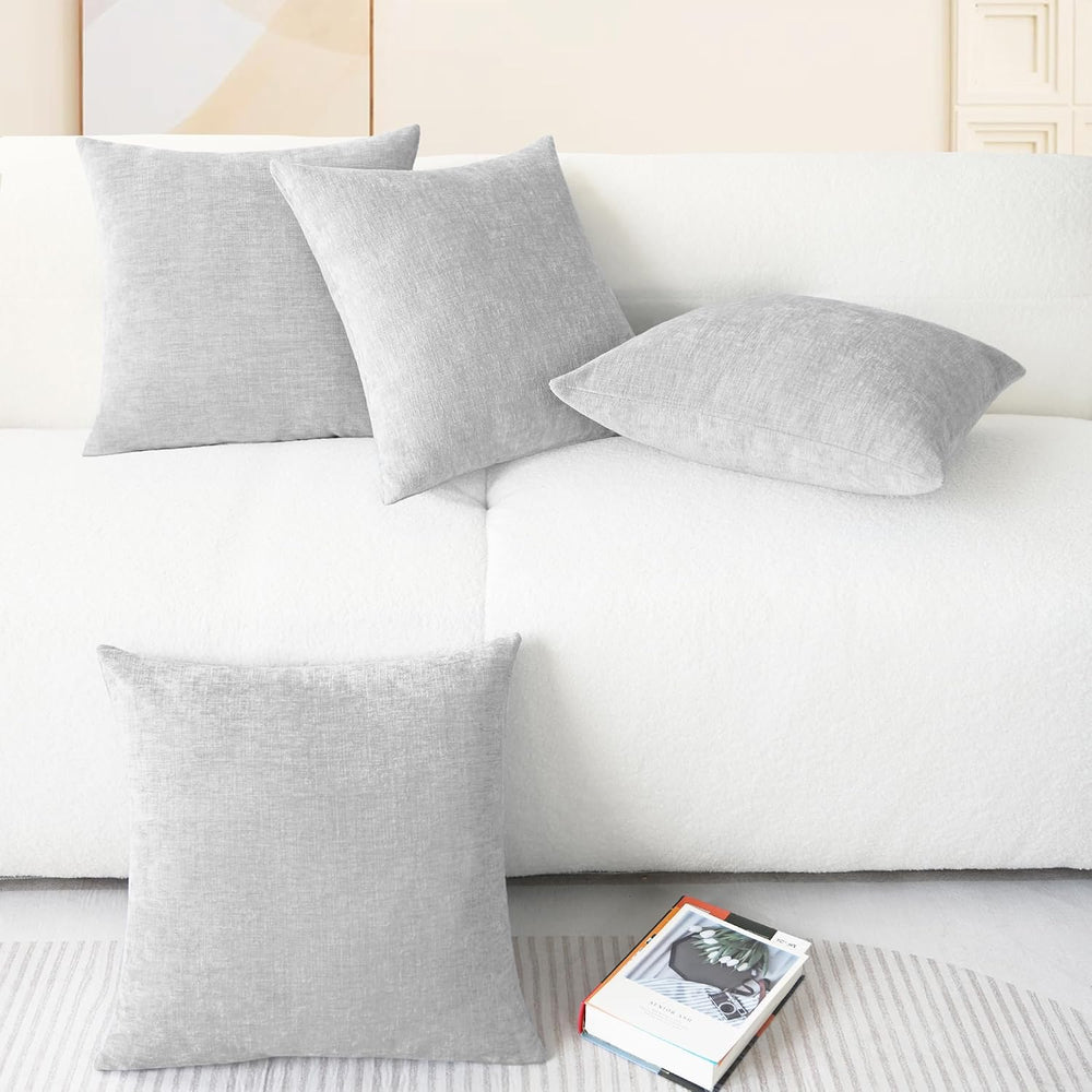 CaliTime Decorative Throw Pillow Covers 18 X 18 Inches Moonbeam Gray