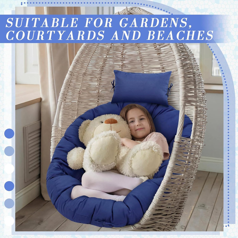 Tudomro Navy Blue Egg Chair Cushion Hanging Basket Chair Replacement 45x45 Ha...