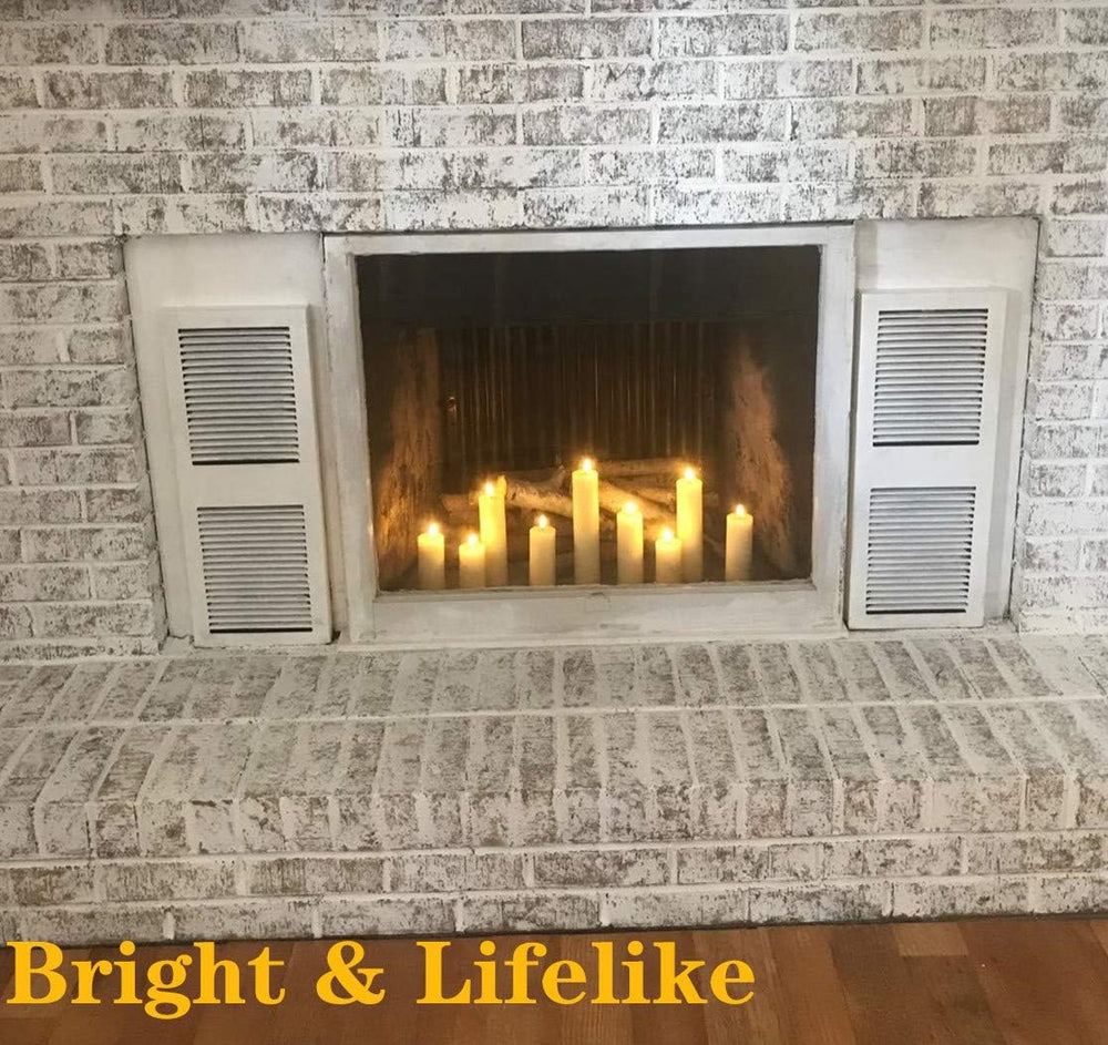 Eywamage Ivory Tall Flameless LED Pillar Candles with Remote Set of 9