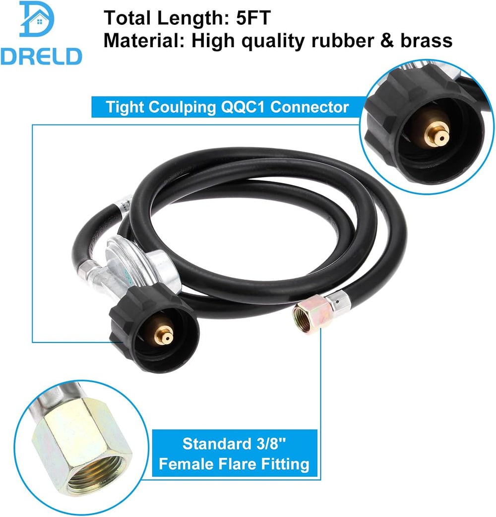 DRELD Propane Gas Fire Pit Fireplace Valve Control System Kit Assembly
