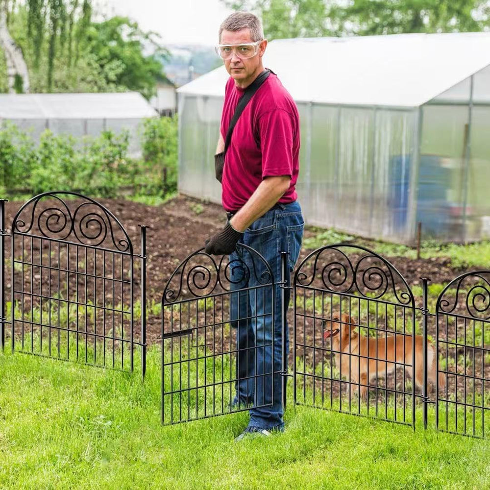 Getlay Tall Garden Fence Animal Barrier with Gate, 36 in(H) 14 Panels Garden ...