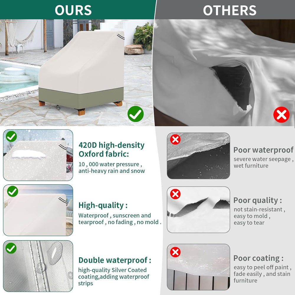 AKEfit Patio Chair Covers for Outdoor Furniture Waterproof 2 Pack,Heavy Duty ...