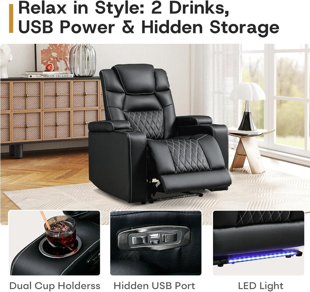 ANJ Power Home Theater Recliner Chair Set of 2, Electric Movie Theater Seatin...