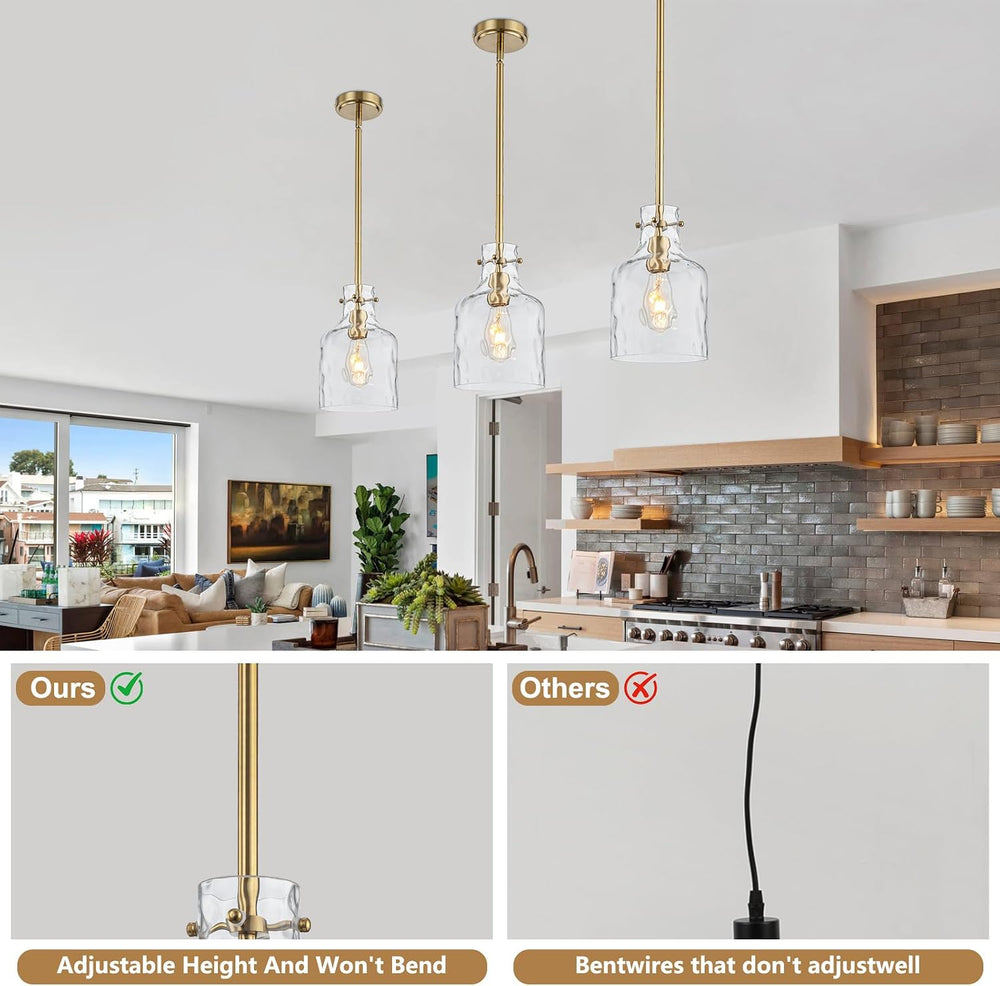 WILON Pendant Light Fixtures,Glass Pendant Lighting for Modern Kitchen Island...