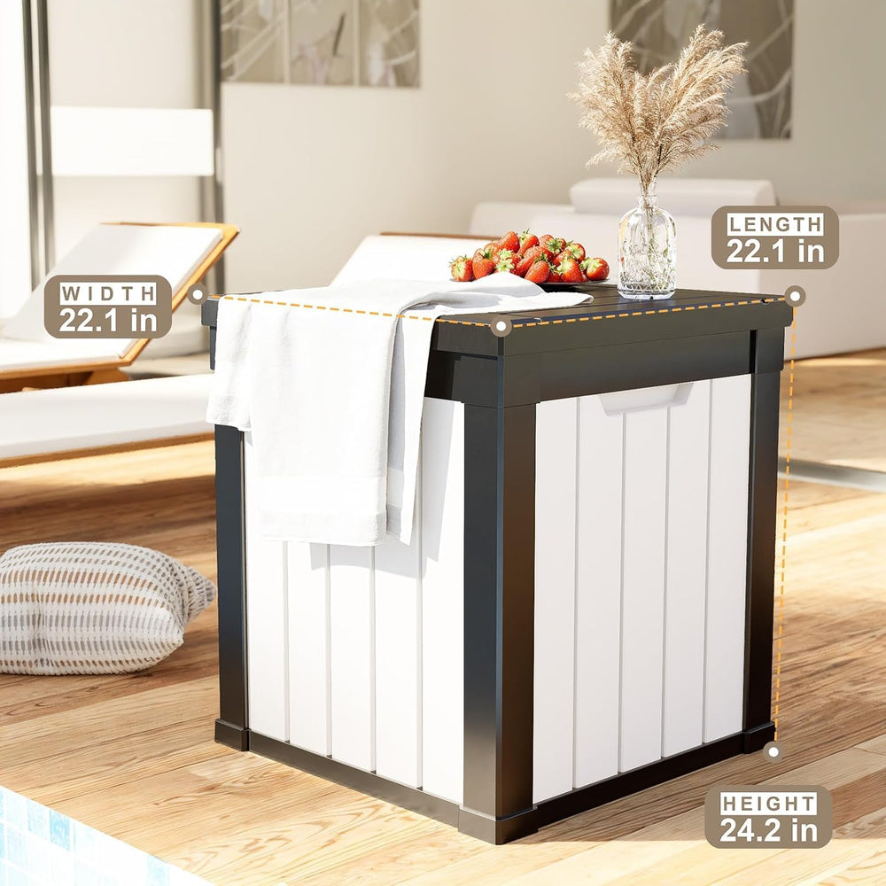 PatioZen 50 Gallon Resin Deck Box, Lockable Outdoor Storage Box for Patio Cus...