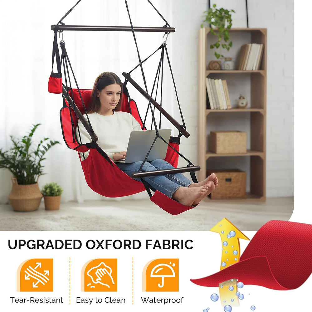 ONCLOUD Upgraded Unique Hammock Hanging Sky Chair, Air Deluxe Swing Seat with...