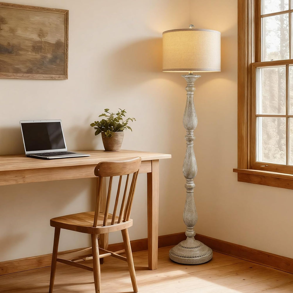 PARTPHONER Vintage Floor Lamp for Living Room, Rustic Farmhouse Standing Lamp...