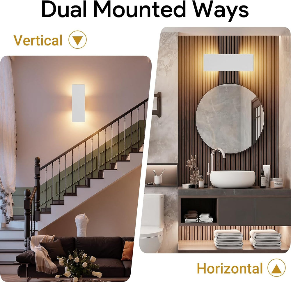 Tipace Hardwired White Wall Sconces,3000K Modern Wall Lights Led Indoor Wall ...