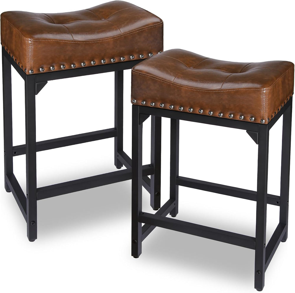 Bar Stools Set of 2, Counter Height Bar Stools for Kitchen Counter, 24 Inch S...