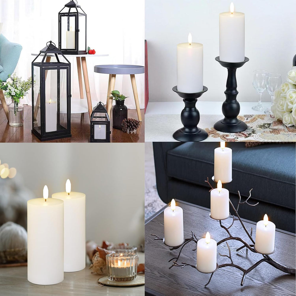 Oleitodh 9 Pcs White Flameless Candles Flat Top LED Candles with Remote Timer...