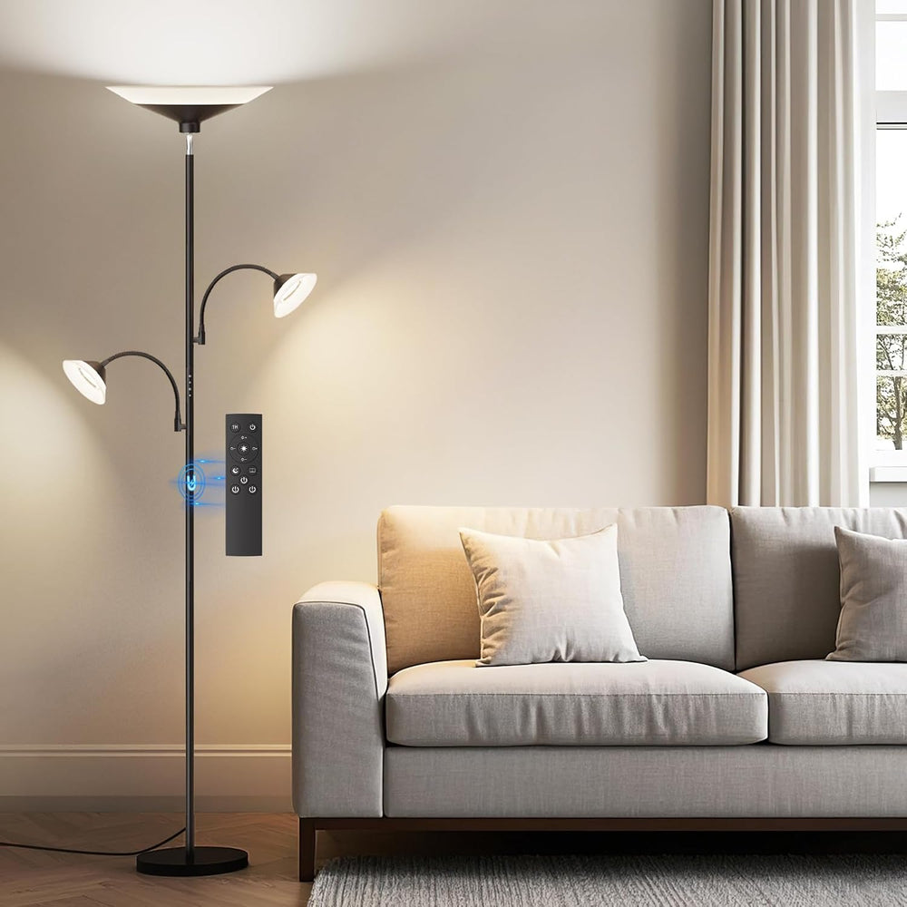 SIBRILLE 42W 3-Light Torchiere Floor Lamp, LED Tree Standing Lamp