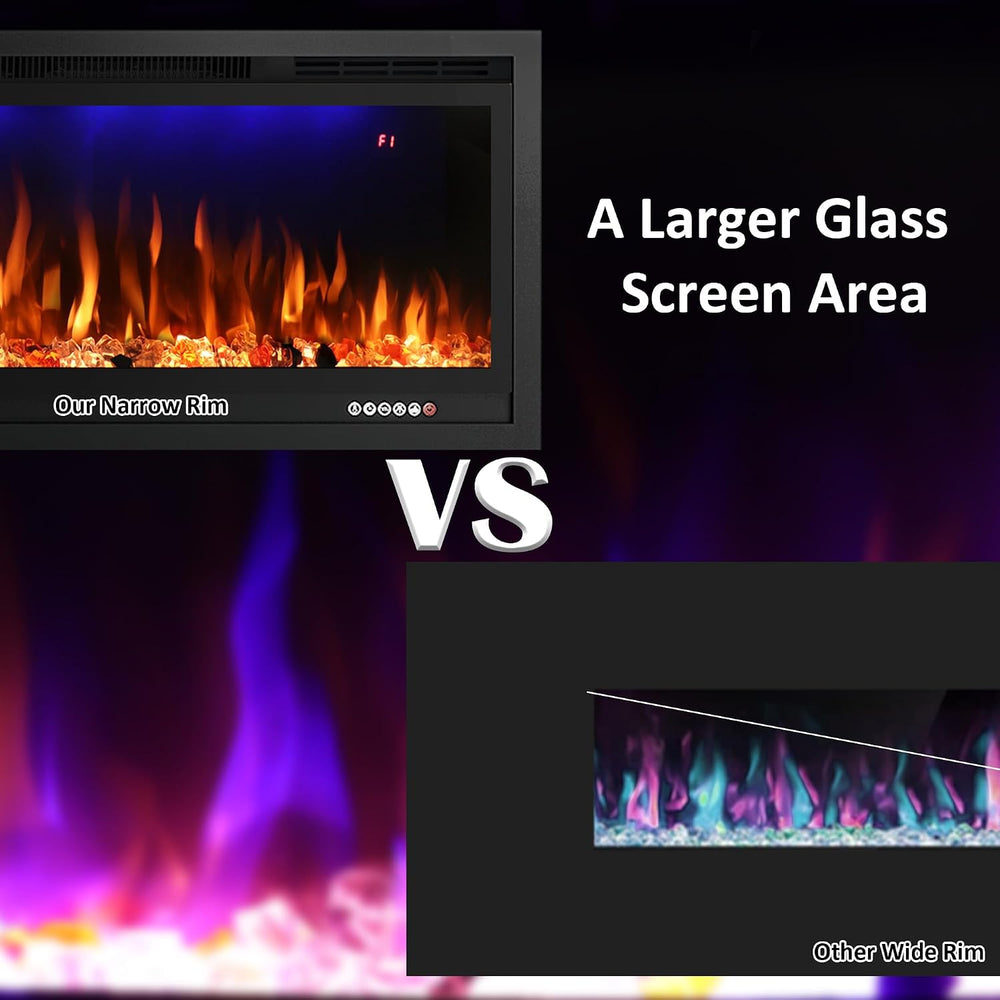 50" WiFi-Enabled Electric Fireplace Insert, APP Smart Control, Wall Moun...