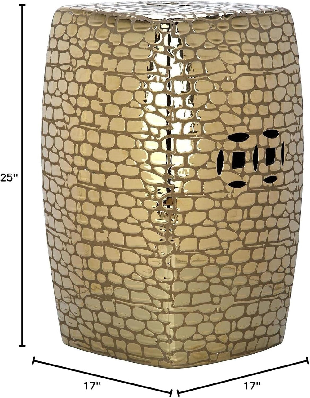 Safavieh Castle Gardens Collection Jasmine Plated Gold Glazed Ceramic Garden ...
