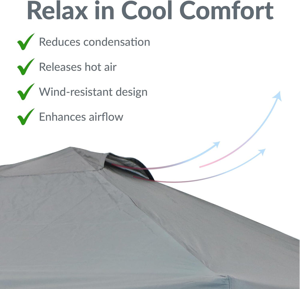 Sunnydaze 12 x 12 Foot Premium Pop-Up Canopy Shade with Vent - Gray