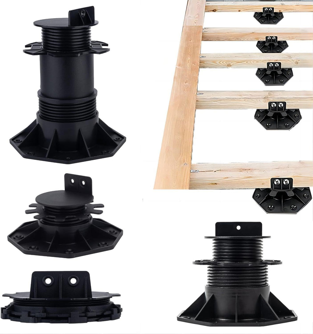 12Pack Adjustable Deck Support Pedestal - Base Support for Floating Deck Plat...