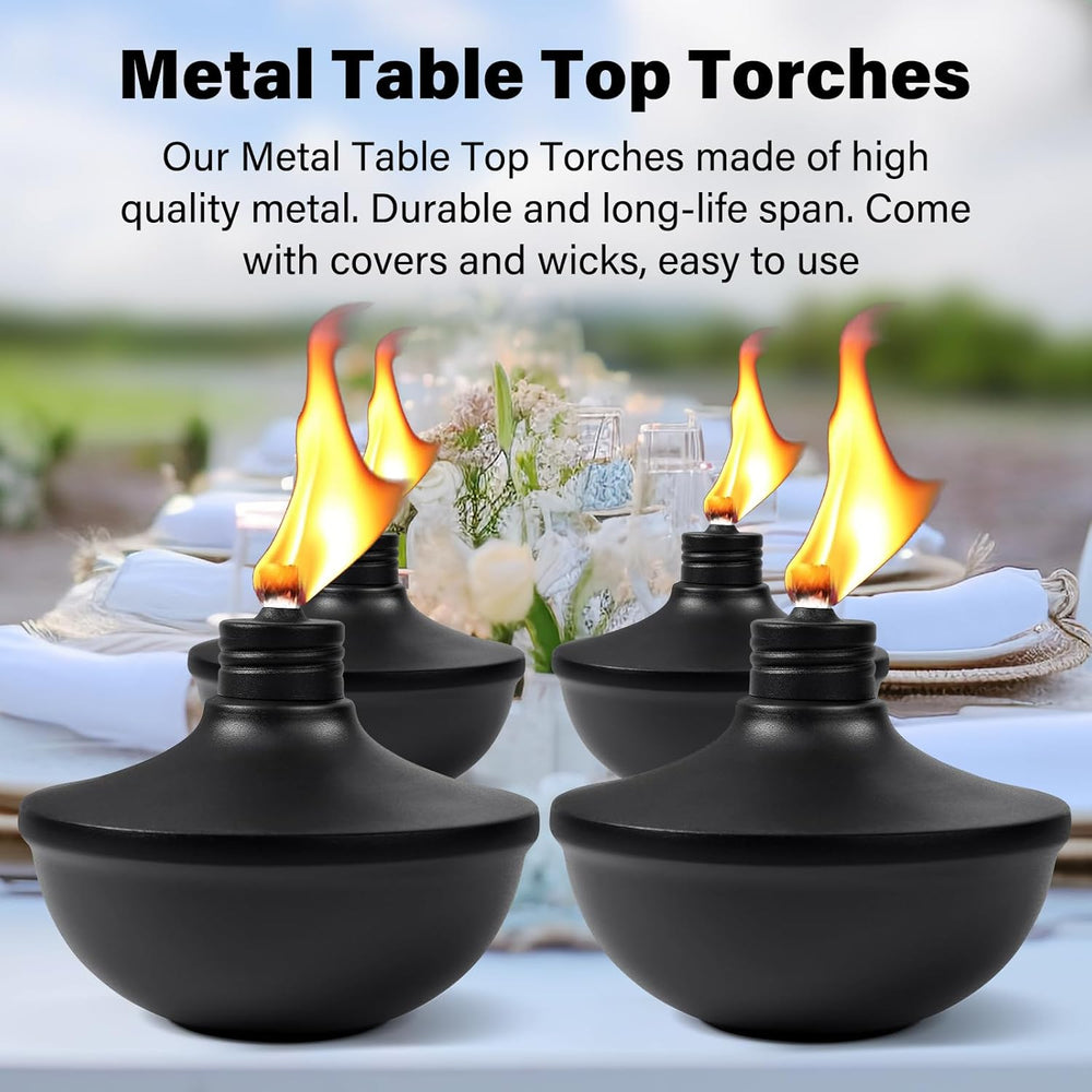 6-Pack Upgraded Tabletop Torches, 24 oz Citronella Torch Lights, Refillable T...