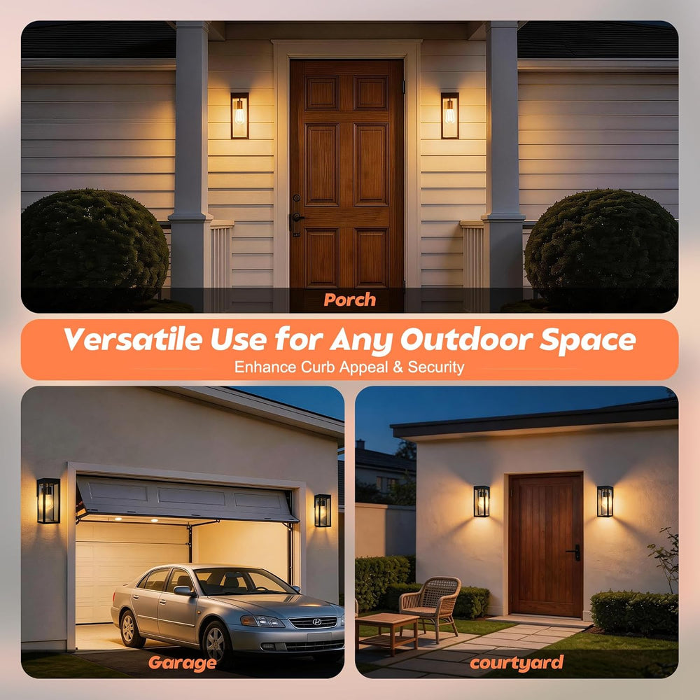 Solar Sconce Light Outdoor Dusk-to-Dawn Solar Powered Outside Porch Lantern