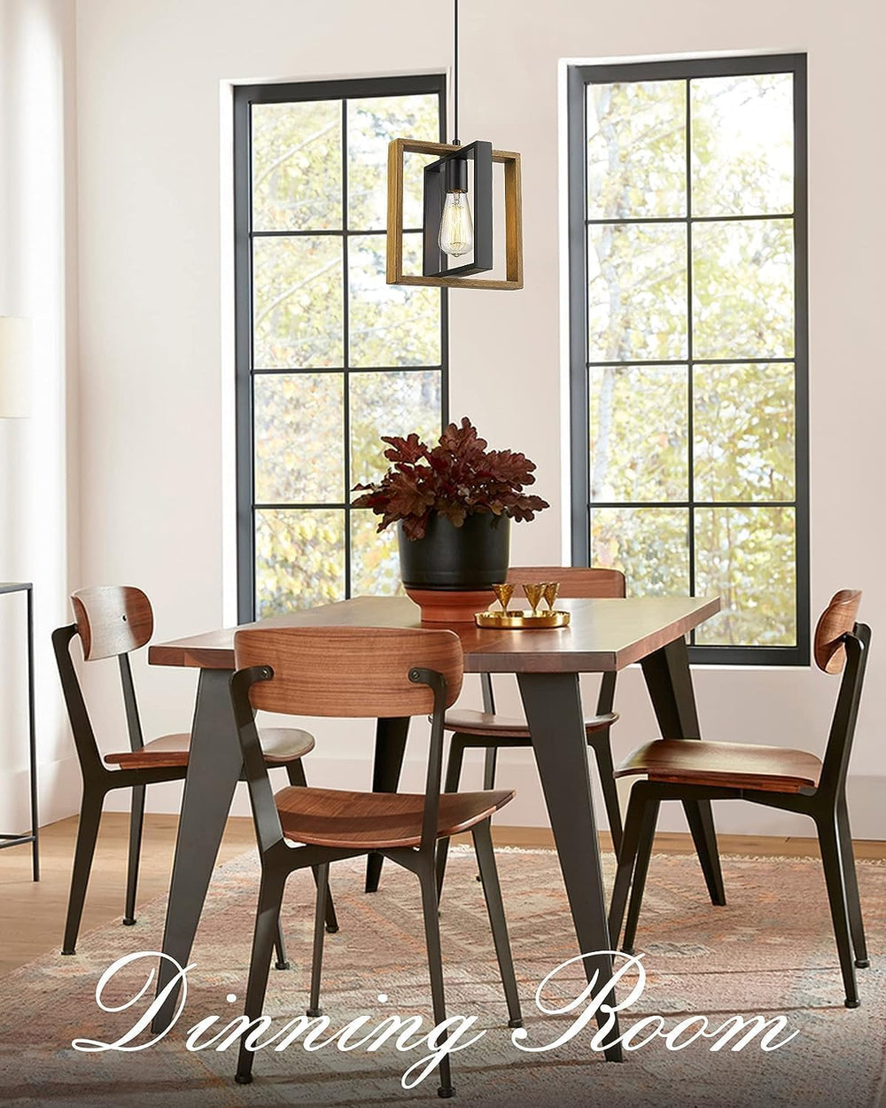 Farmhouse Pendant Light Fixture, Black Pendant Lights for Kitchen Island Indu...