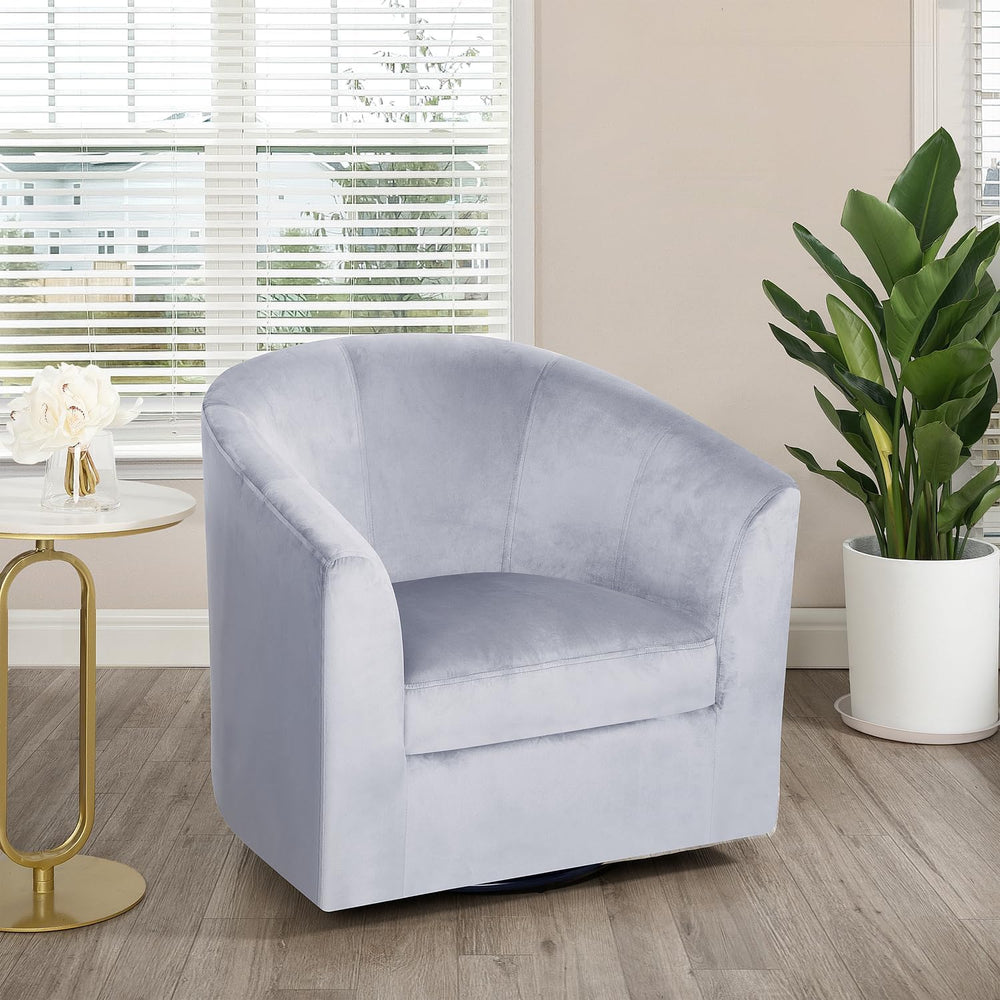 Naomi Home Ariana Swivel Accent Chair – Modern Barrel Accent Armchair with 36...