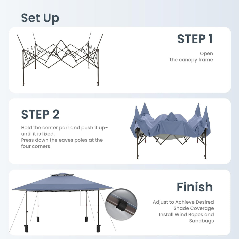 PHI VILLA 13x13 Pop up Canopy Tent, Instant Outdoor Easy One Push Tents