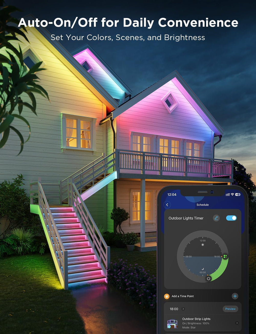 Govee Outdoor LED Strip Lights, 98.4ft Smart Outdoor Lights Work with Alexa a...