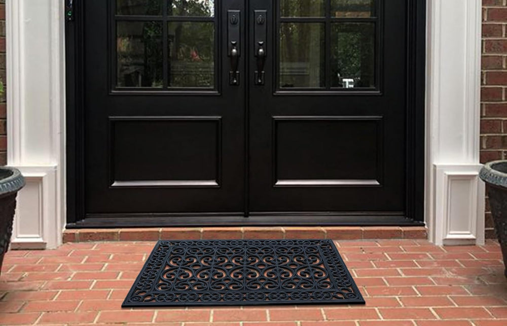 A1 Home Collections 9-LB Heavy Duty Rubber Doormat 24"×36" - Won