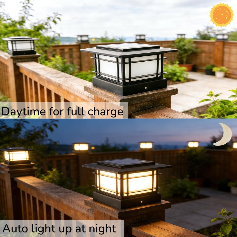 Dynaming 4x4 Solar Post Cap Lights Outdoor with 2 Color Modes, 12 Pack Fence ...