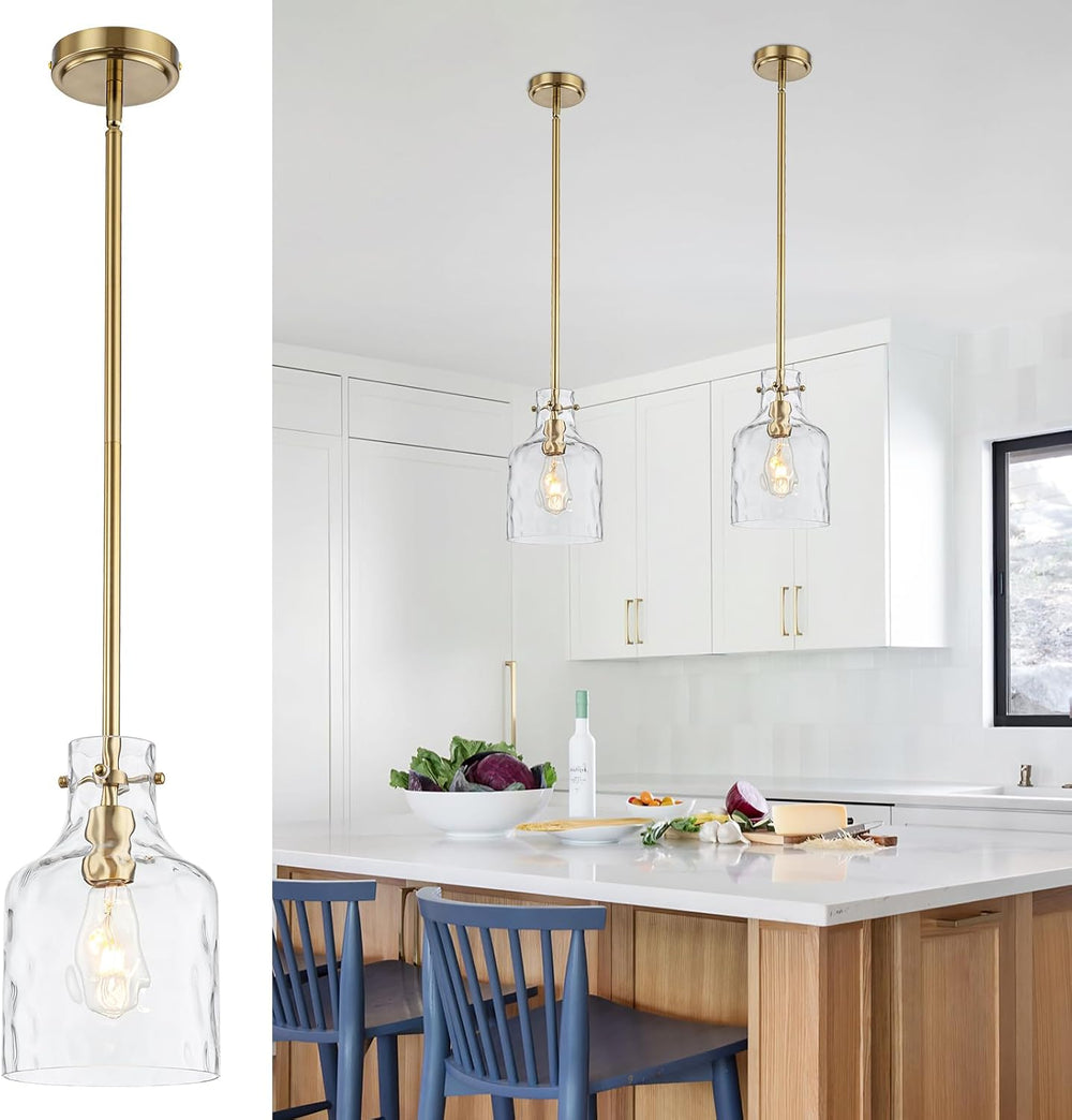 WILON Pendant Light Fixtures,Glass Pendant Lighting for Modern Kitchen Island...