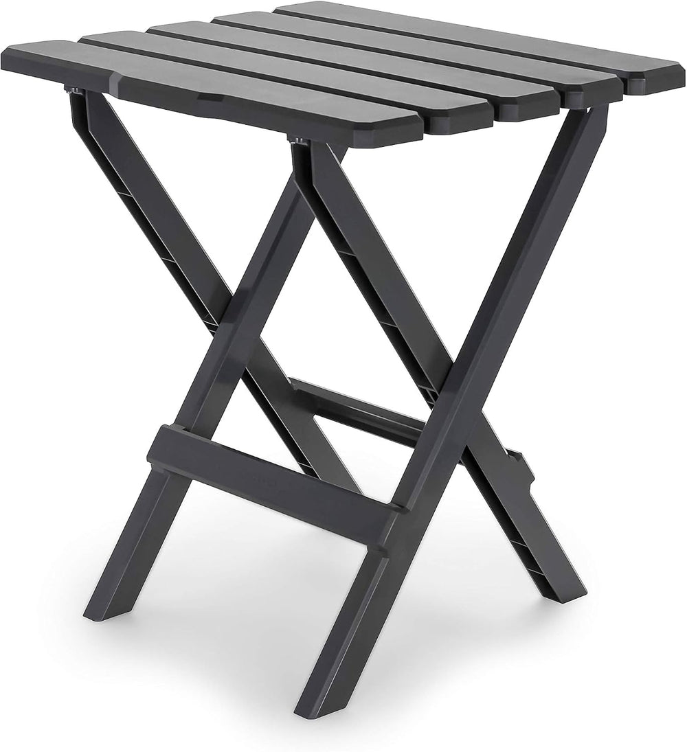 Camco 51885 Large Adirondack Portable Outdoor Furniture Folding Table, Charcoal