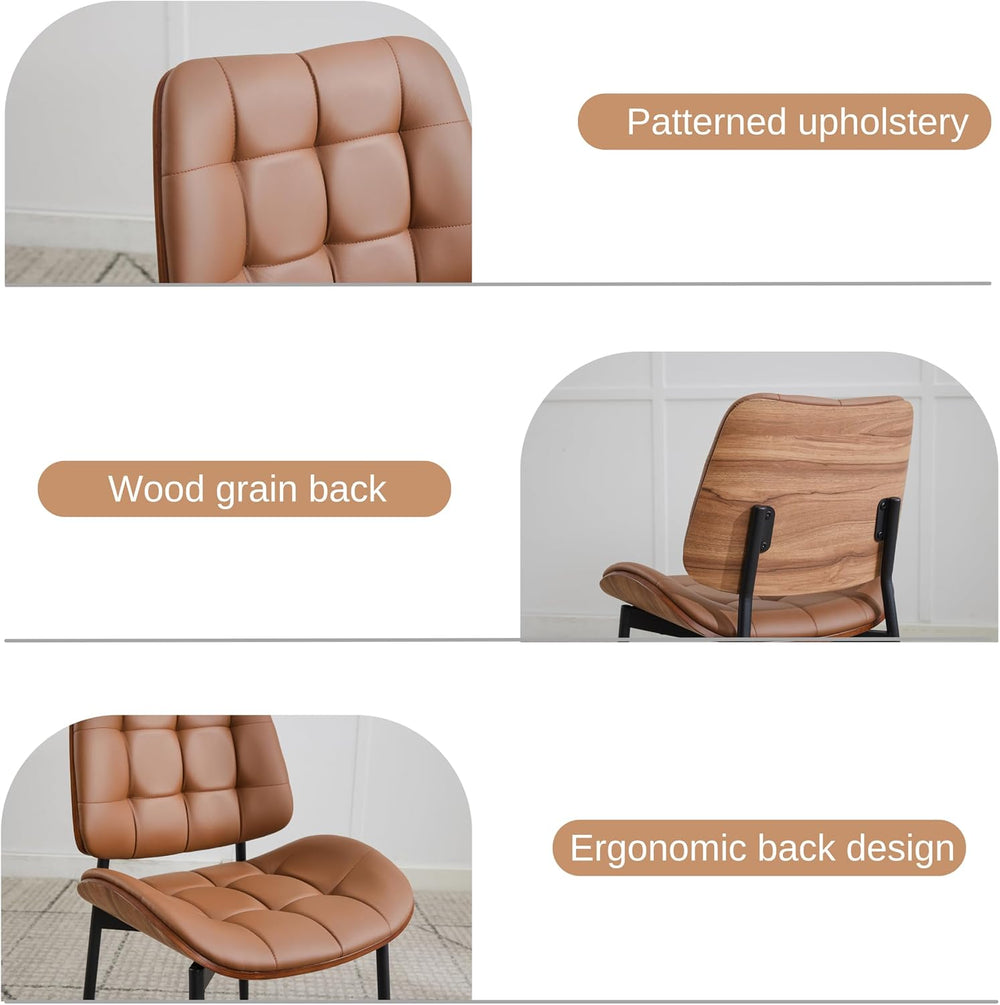 Mid Century Modern Dining Chairs Set of 6, Brown