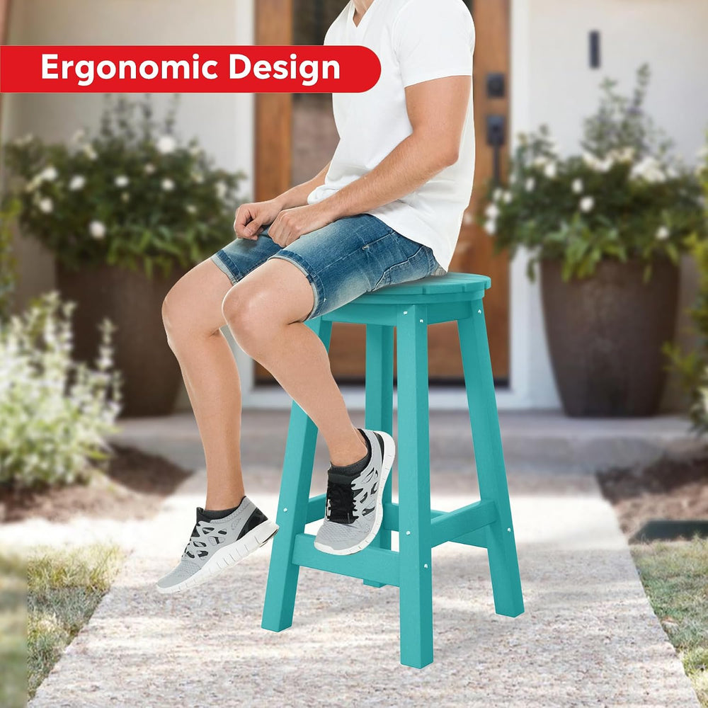 Costaelm 24" Height Outdoor Bar Stools, All-Weather Bar Stools, Adironda...