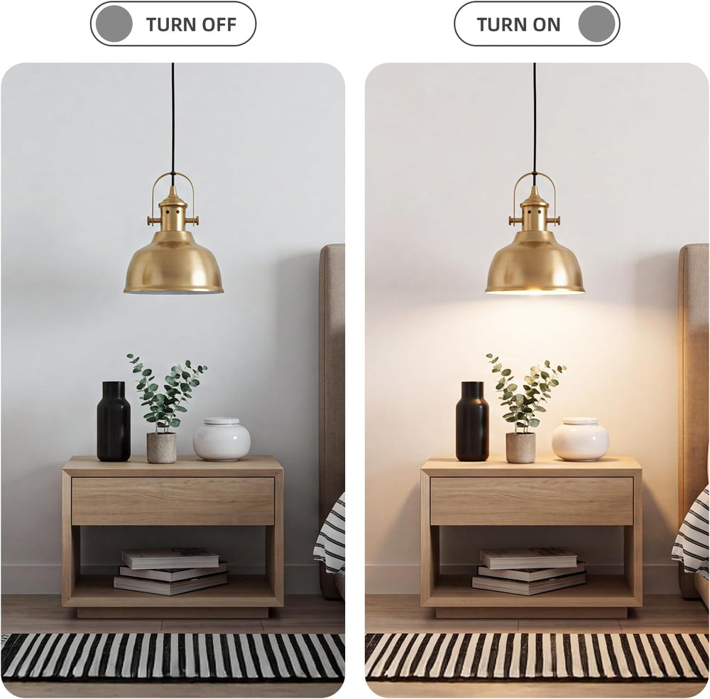 Farmhouse Small Pendant Lights Kitchen Island, Gold, 3 Pack