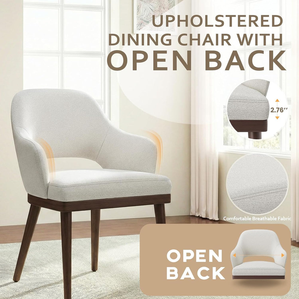 MALOL Wooden Dining Chairs Set of 6, Modern Fabric Upholstered Dining Room Ch...