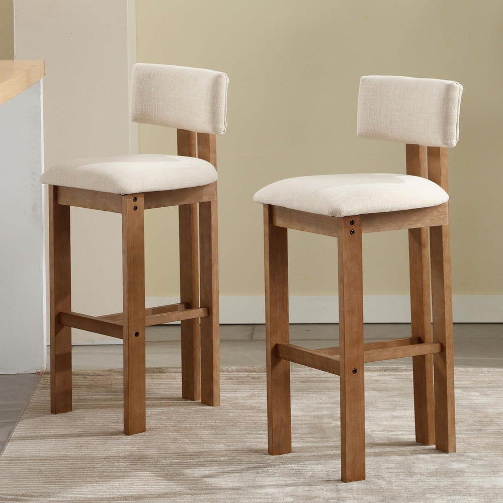 chairus Farmhouse Bar Stools Set of 2 Modern 30” Counter Height Bar Stools wi...