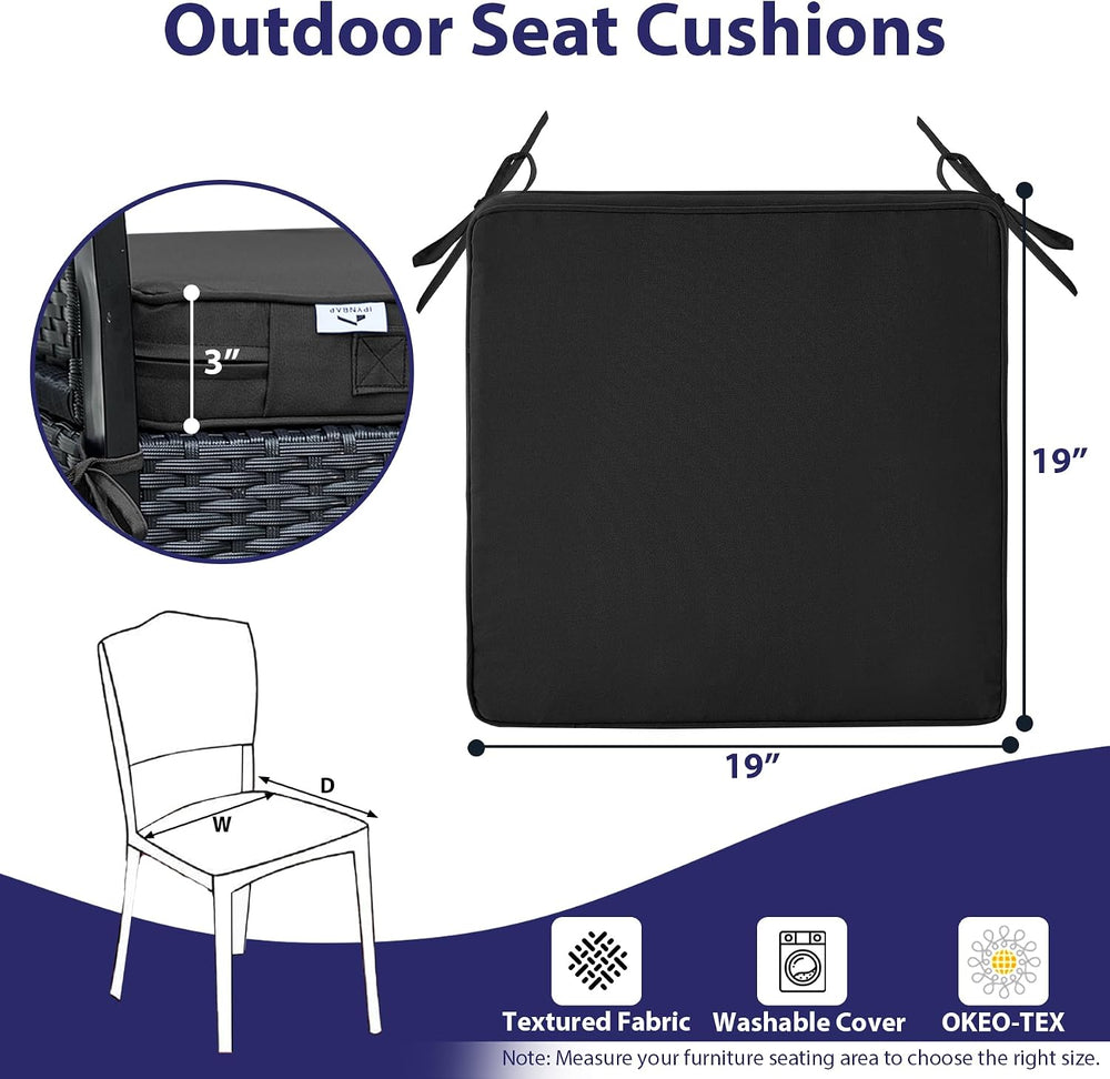 IPYNBAP Outdoor Chair Cushions Set of 4 -Waterproof Outdoor Seat Cushions for...