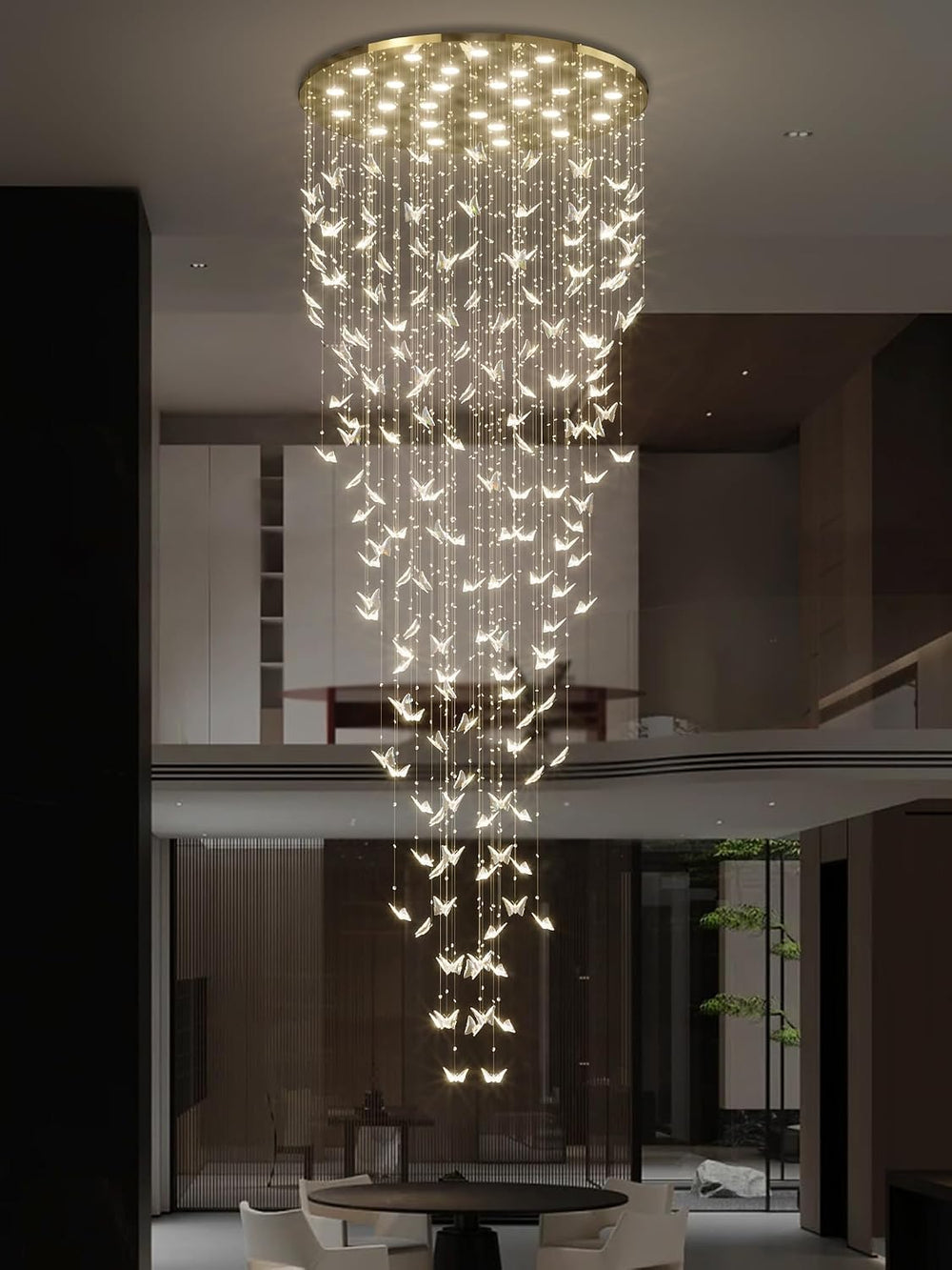 ykolupty H138 High Ceiling Chandelier - Modern Crystal Raindrop Large Chandel...