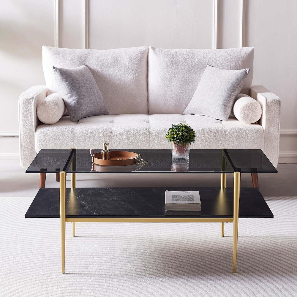 LumFurn Rectangle Coffee Table for Living Room, Mid-Century Modern Design, L4...