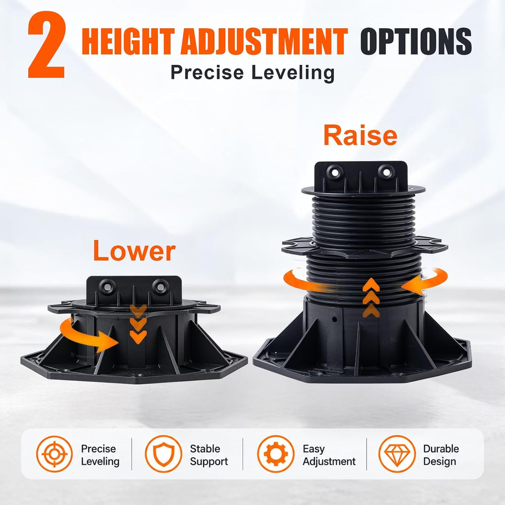 12Pack Adjustable Support Pedestal Foundation Base for Floating Deck Platform...