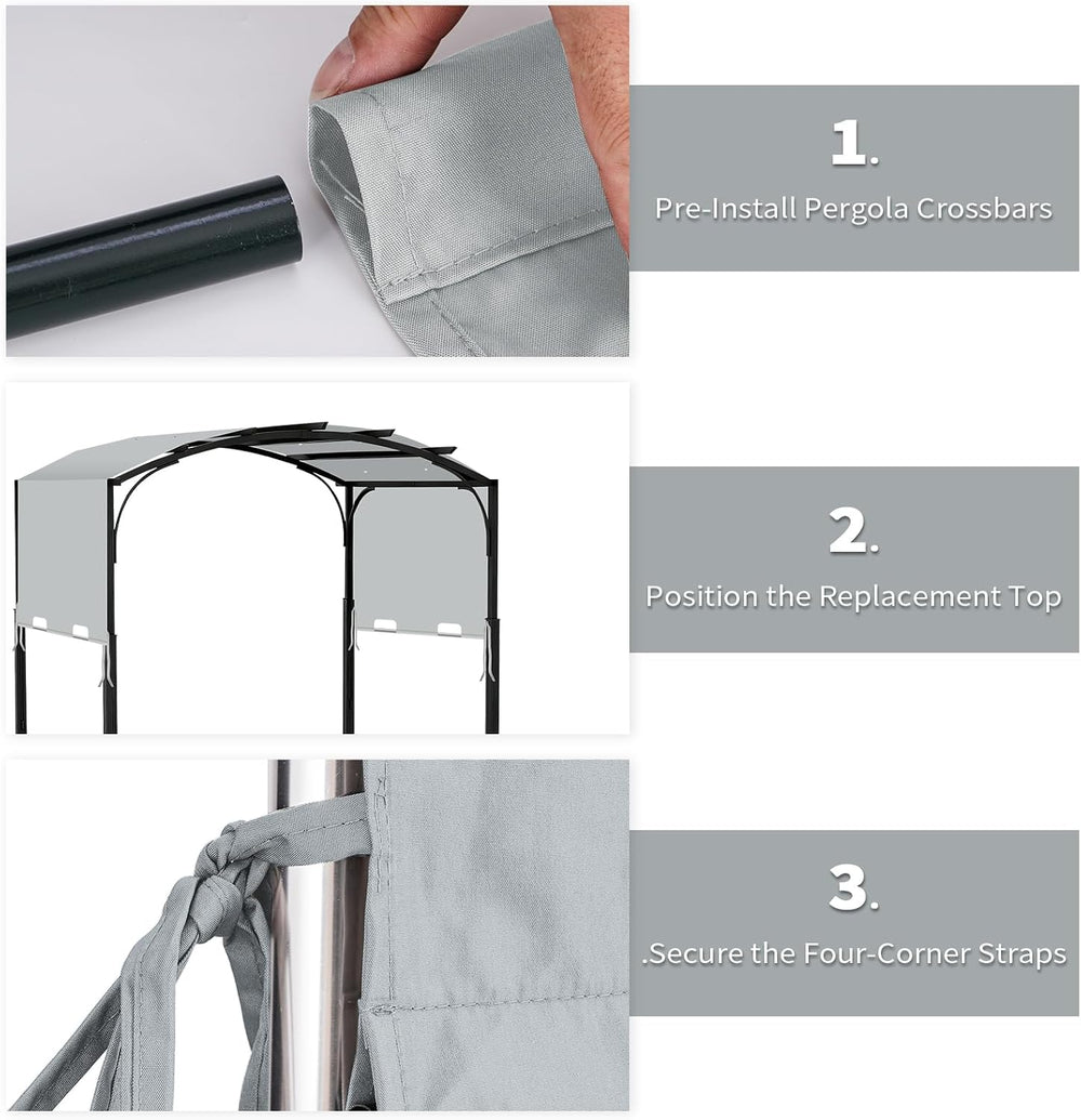 85"x 208" Universal Pergola Shade Cover, Garden Shade Replacement f...