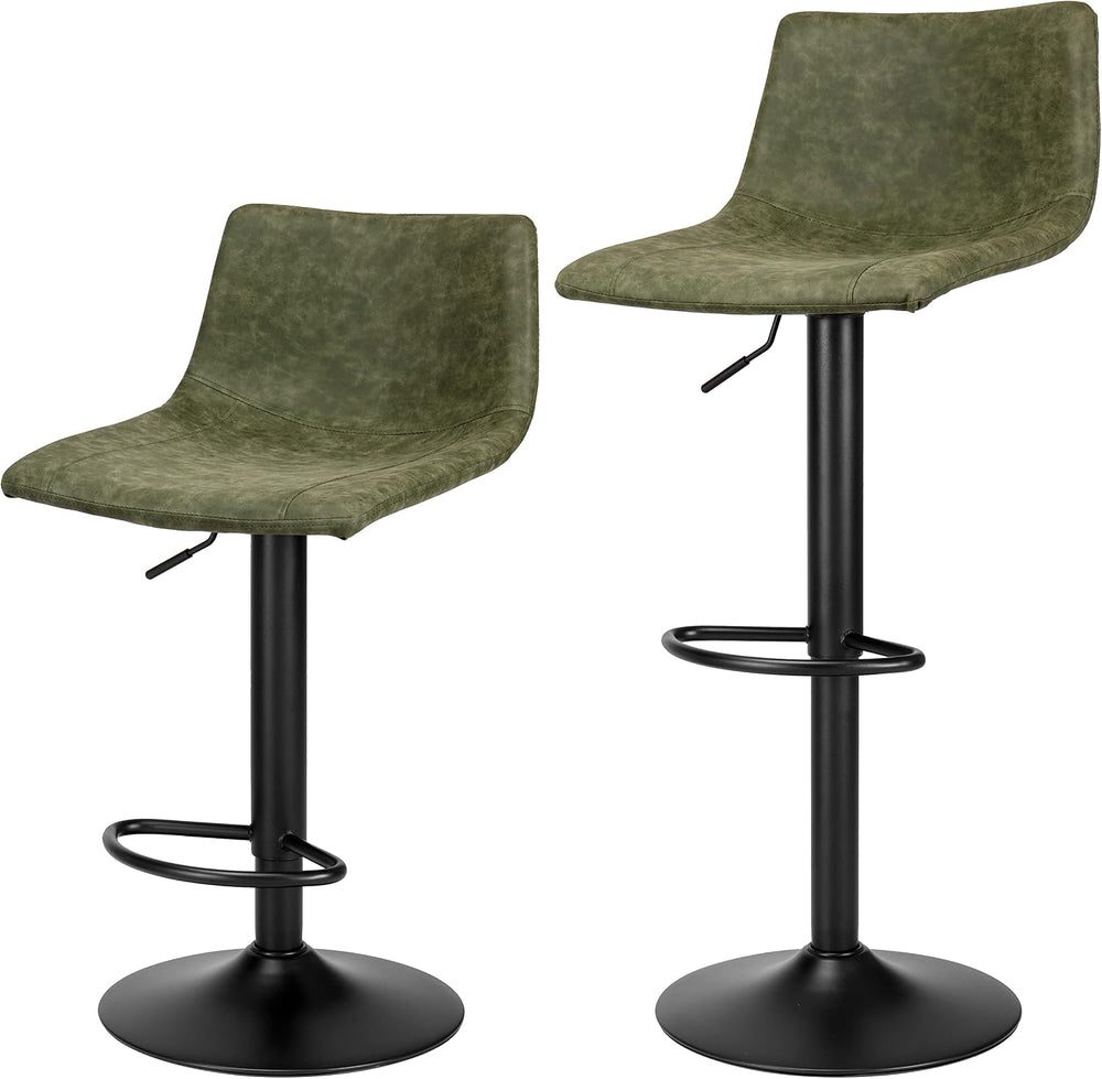 Finnhomy Bar Stools Set of 2 Counter Height, Swivel Barstools with Footrest a...