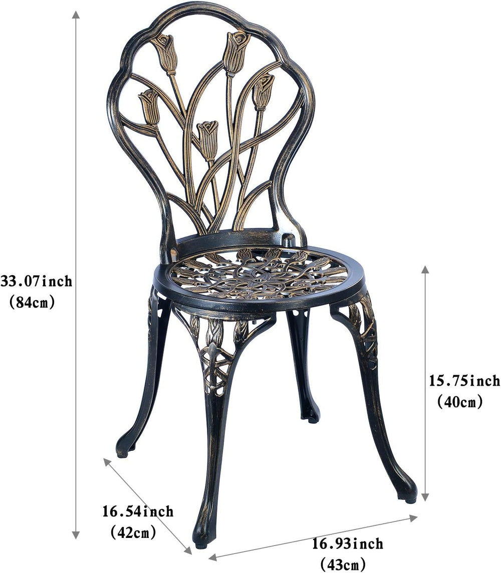 C/G 3 Piece Bistro Set,Outdoor Patio Set,Anti-Rust Cast Aluminum Bistro Table...