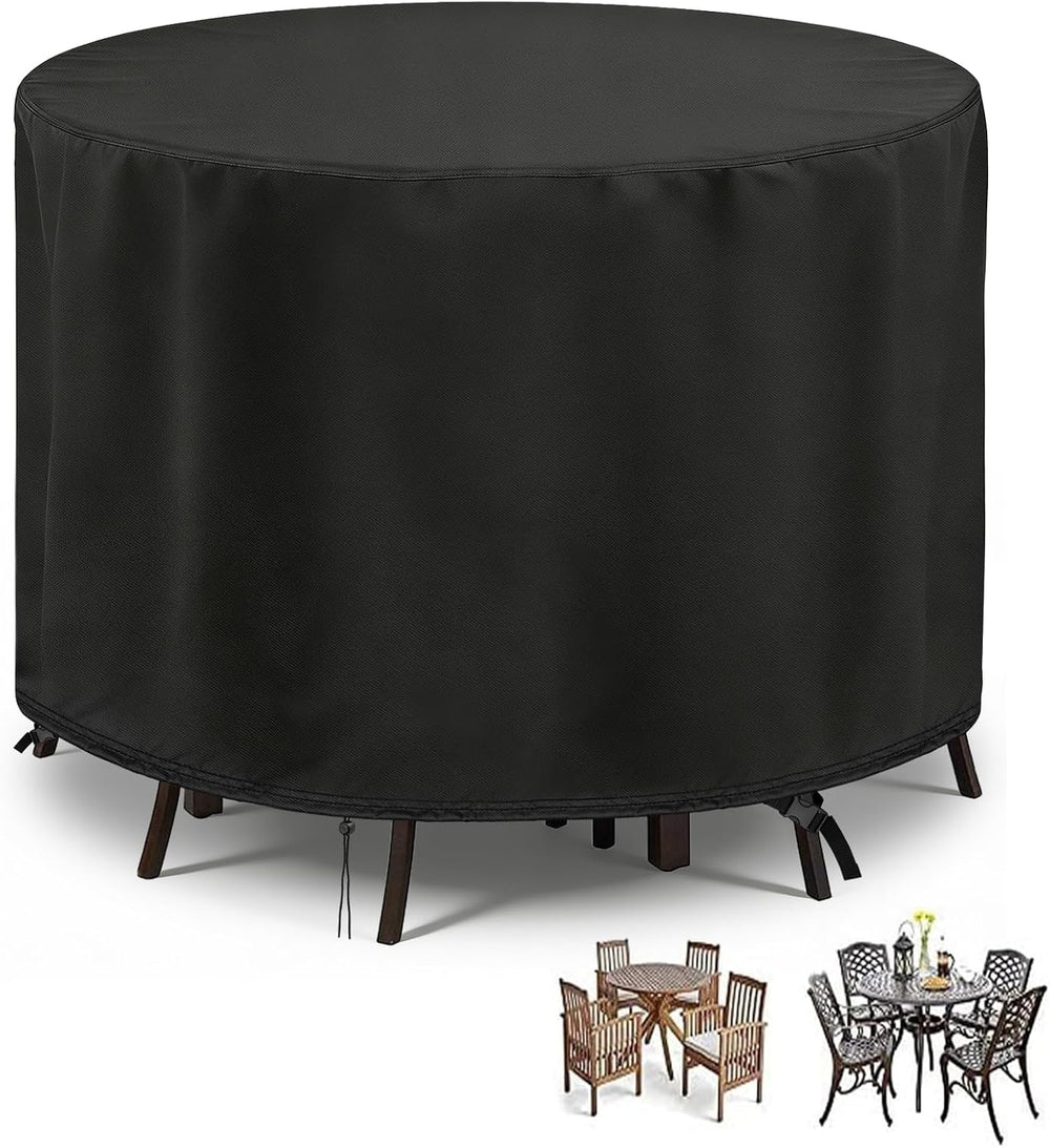 POMER Round Patio Furniture Set Cover,Outdoor Round Table Cover 72"D x 4...