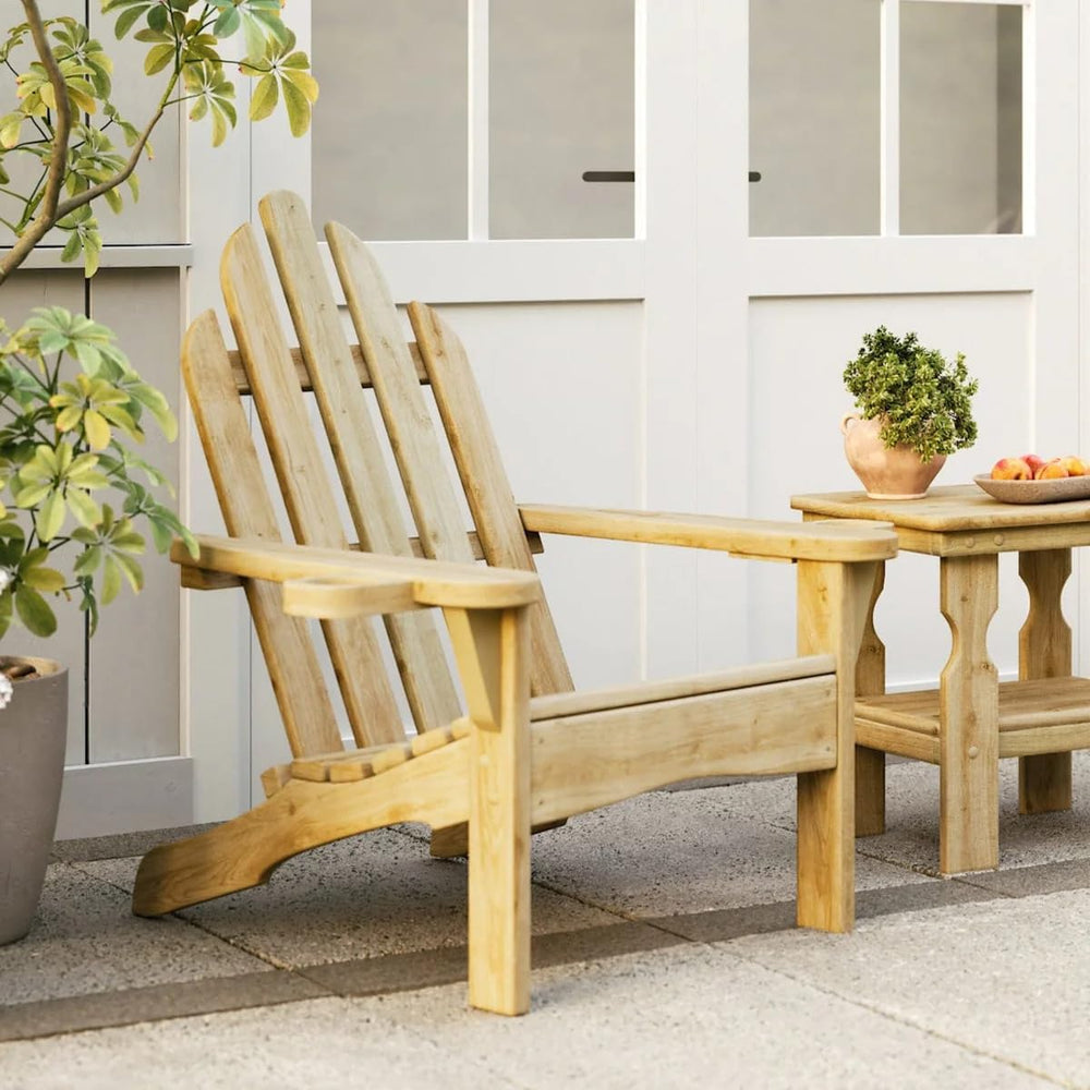 Amish Casual Heavy Duty Adirondack Chair with Cup Holders in Cedar Stain - Au...